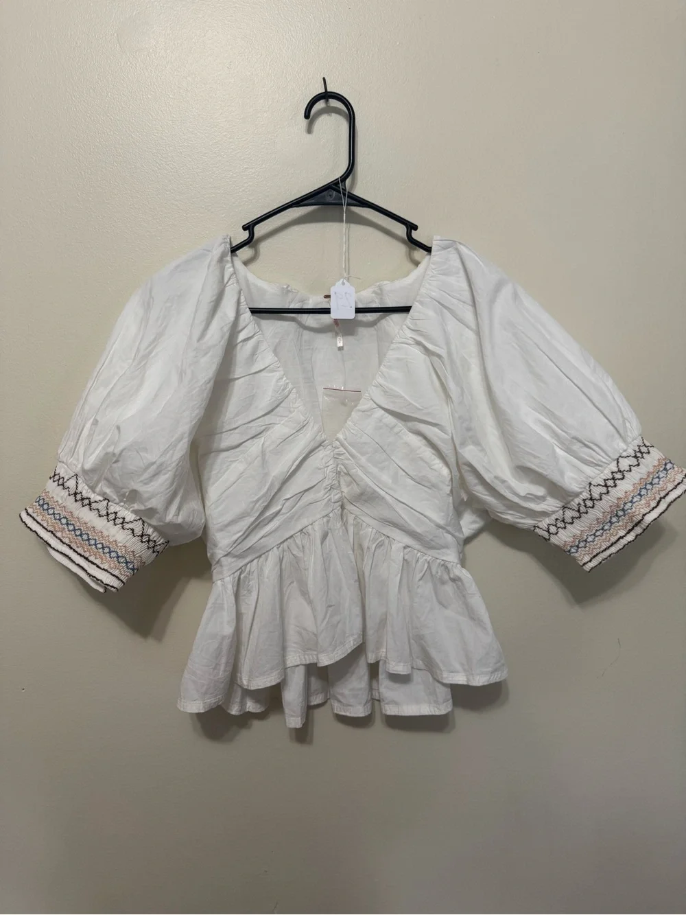 White Where We Met Cotton Button Down Blouse Free People S